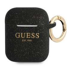Чехол для наушников Guess Silicone Glitter для AirPods Black (GUA2SGGEK)