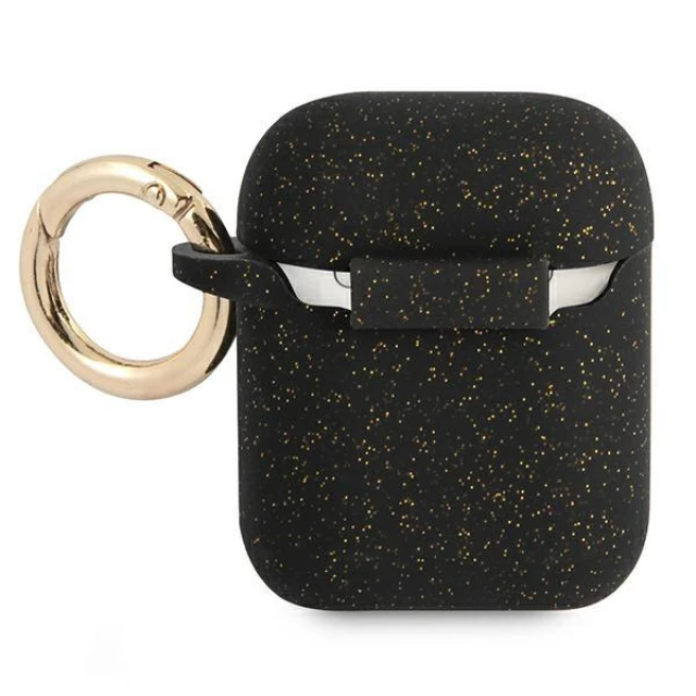 Чохол для навушників Guess Silicone Glitter для AirPods Black (GUA2SGGEK)