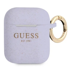 Чехол Guess Silicone Glitter для AirPods 2/1 Violet (GUA2SGGEU)