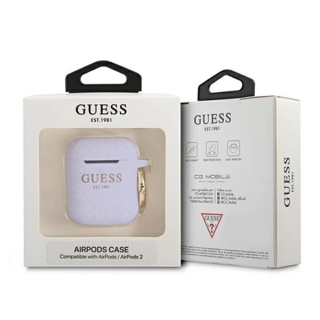 Чохол Guess Silicone Glitter для AirPods 2/1 Violet (GUA2SGGEU)