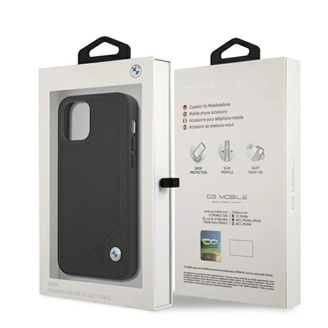 Чехол BMW для iPhone 12 mini Leather Deboss Black (BMHCP12SRCDPK)