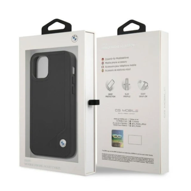 Чохол BMW для iPhone 12 | 12 Pro Leather Deboss Black (BMHCP12MRCDPK)