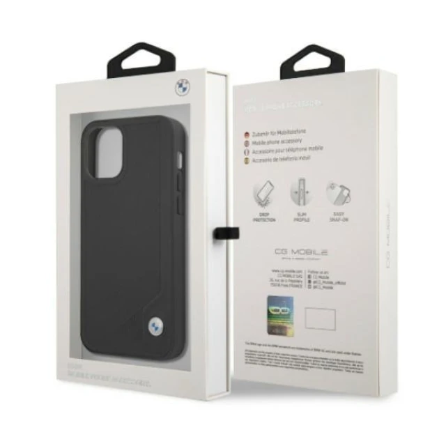 Чохол BMW для iPhone 12 Pro Max Leather Deboss Black (BMHCP12LRCDPK)