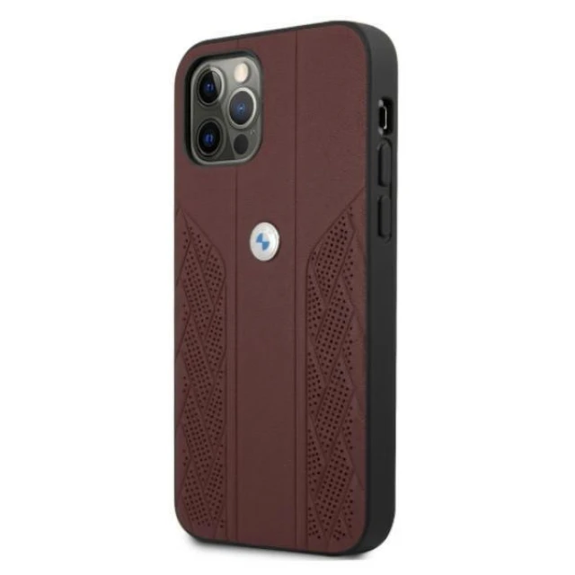 Чохол BMW для iPhone 12 | 12 Pro Leather Curve Perforate Red (BMHCP12MRSPPR)