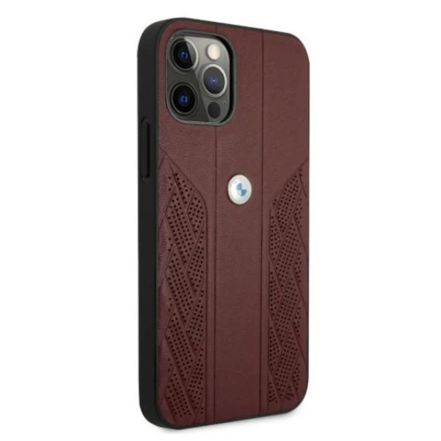 Чохол BMW для iPhone 12 | 12 Pro Leather Curve Perforate Red (BMHCP12MRSPPR)