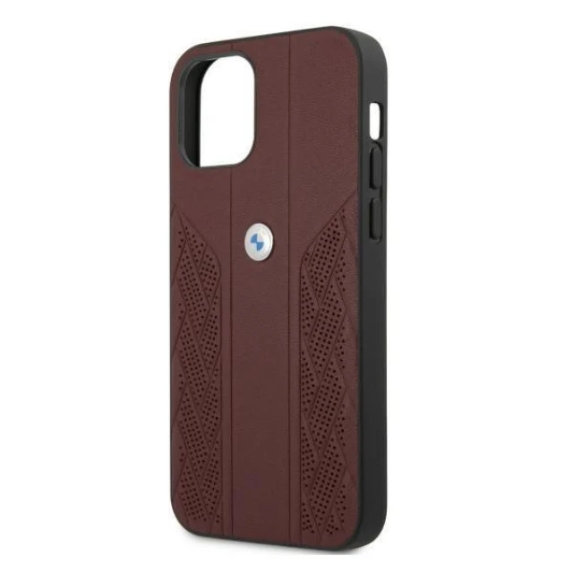 Чохол BMW для iPhone 12 | 12 Pro Leather Curve Perforate Red (BMHCP12MRSPPR)