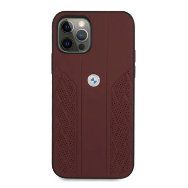 Чохол BMW для iPhone 12 Pro Max Leather Curve Perforate Red (BMHCP12LRSPPR)