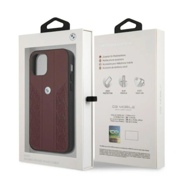 Чохол BMW для iPhone 12 Pro Max Leather Curve Perforate Red (BMHCP12LRSPPR)