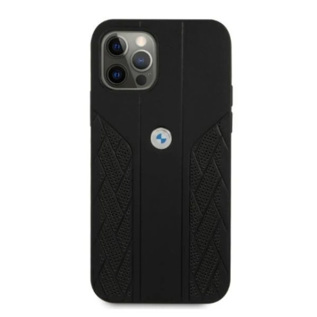 Чохол BMW для iPhone 12 | 12 Pro Leather Curve Perforate Black (BMHCP12MRSPPK)
