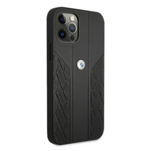 Чохол BMW для iPhone 12 | 12 Pro Leather Curve Perforate Black (BMHCP12MRSPPK)