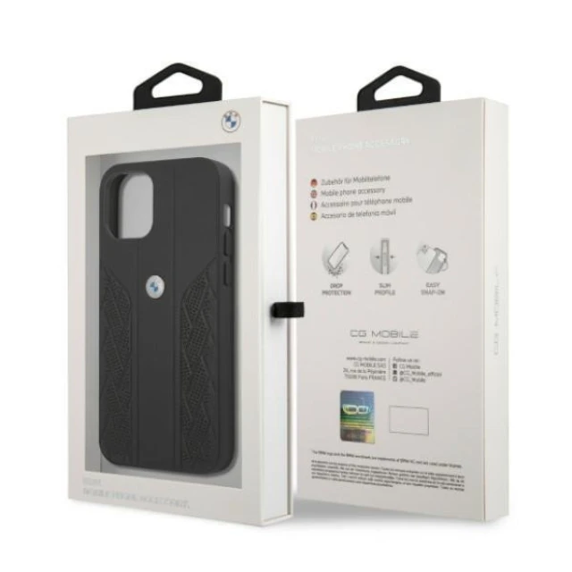 Чохол BMW для iPhone 12 | 12 Pro Leather Curve Perforate Black (BMHCP12MRSPPK)