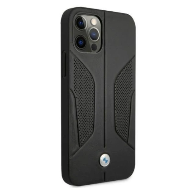 Чохол BMW для iPhone 12 | 12 Pro Leather Perforate Black (BMHCP12MRSCSK)