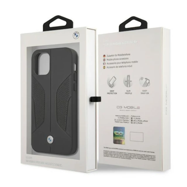 Чохол BMW для iPhone 12 | 12 Pro Leather Perforate Black (BMHCP12MRSCSK)