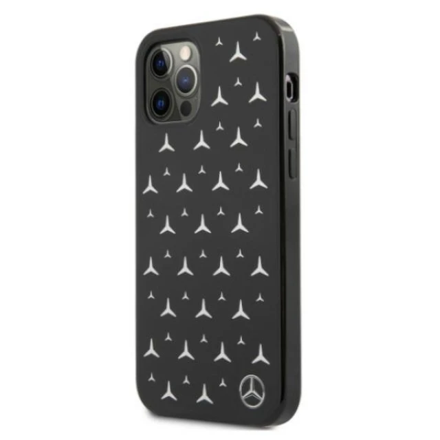 Чохол Mercedes для iPhone 12 | 12 Pro Silver Stars Pattern Black (MEHCP12MESPBK)