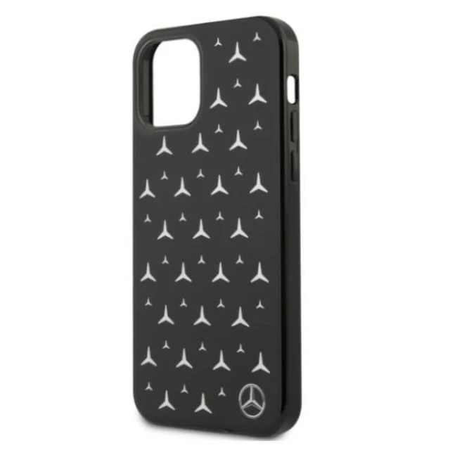 Чохол Mercedes для iPhone 12 | 12 Pro Silver Stars Pattern Black (MEHCP12MESPBK)
