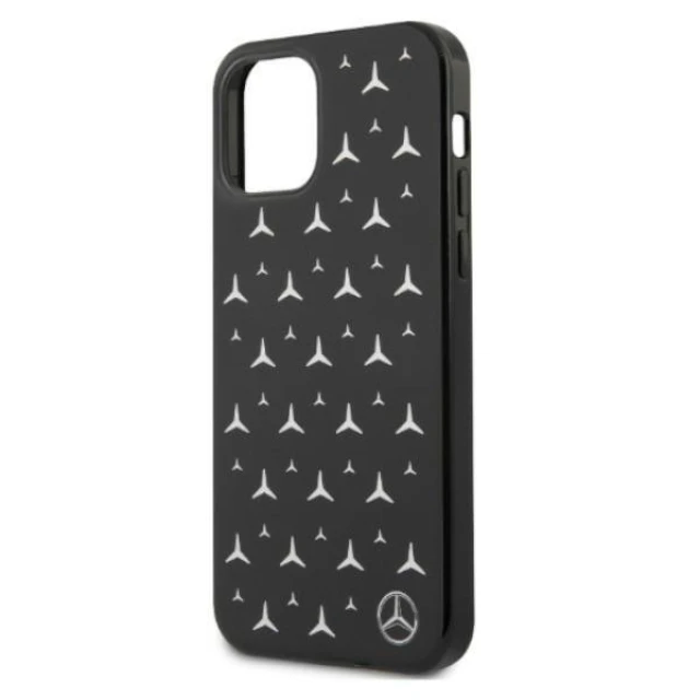 Чехол Mercedes для iPhone 12 Pro Max Silver Stars Pattern Black (MEHCP12LESPBK)