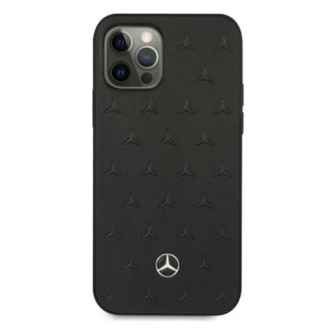 Чохол Mercedes для iPhone 12 Pro Max Leather Stars Pattern Black (MEHCP12LPSQBK)