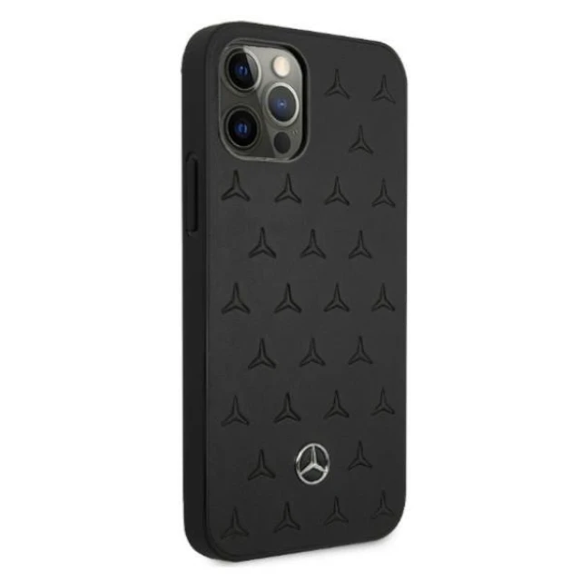 Чохол Mercedes для iPhone 12 Pro Max Leather Stars Pattern Black (MEHCP12LPSQBK)