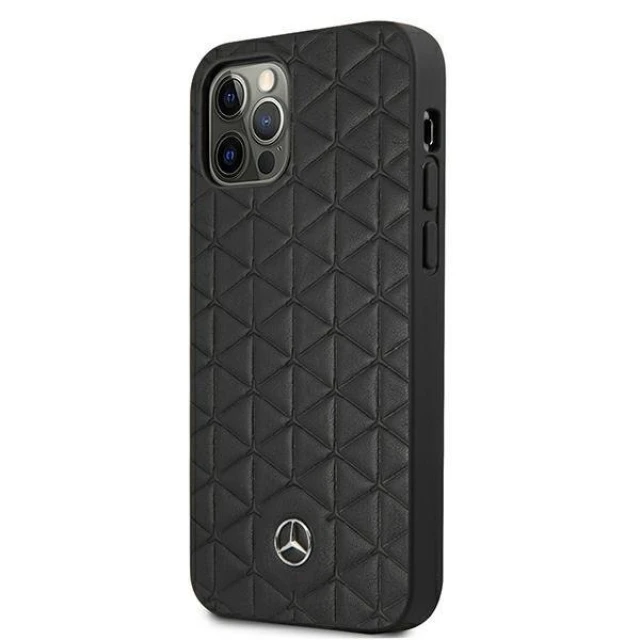 Чохол Mercedes для iPhone 12 Pro Max Leather Quilted Embossed Black (MEHCP12LSPSBK)