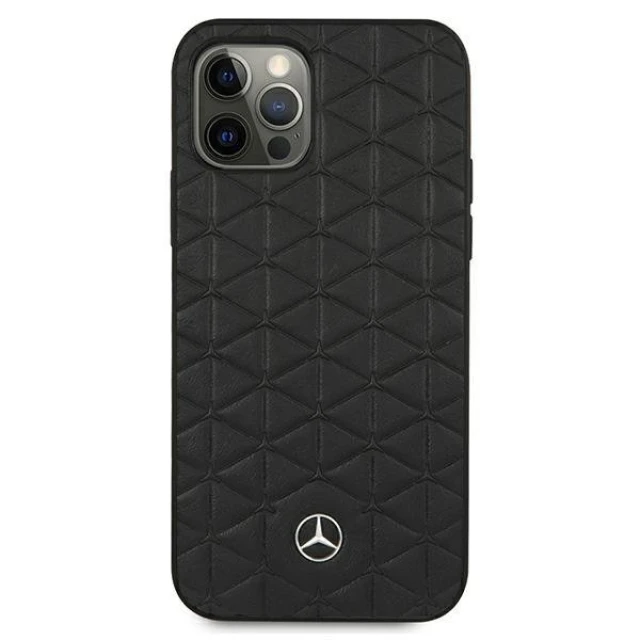 Чохол Mercedes для iPhone 12 Pro Max Leather Quilted Embossed Black (MEHCP12LSPSBK)