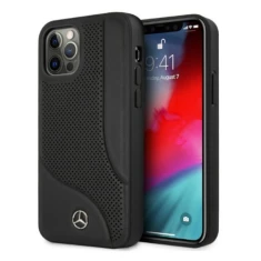 Чохол Mercedes для iPhone 12 Pro Max Leather Perforated Area Black (MEHCP12LCDOBK)