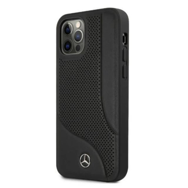 Чохол Mercedes для iPhone 12 Pro Max Leather Perforated Area Black (MEHCP12LCDOBK)
