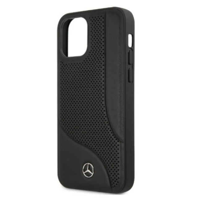 Чохол Mercedes для iPhone 12 Pro Max Leather Perforated Area Black (MEHCP12LCDOBK)