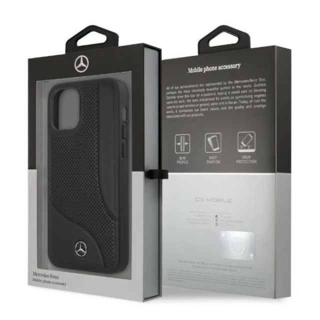 Чохол Mercedes для iPhone 12 Pro Max Leather Perforated Area Black (MEHCP12LCDOBK)
