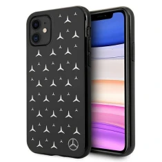 Чехол Mercedes для iPhone 11 Silver Stars Pattern Black (MEHCN61ESPBK)