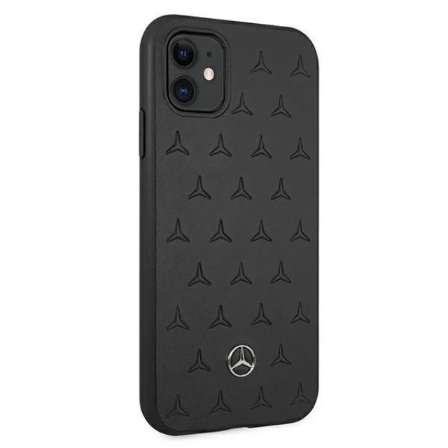 Чехол Mercedes для iPhone 11 Leather Stars Pattern Black (MEHCN61PSQBK)