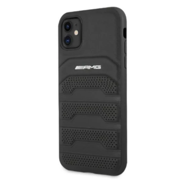 Чохол Mercedes для iPhone 11 Leather Debossed Lines Black (AMHCN61GSEBK)