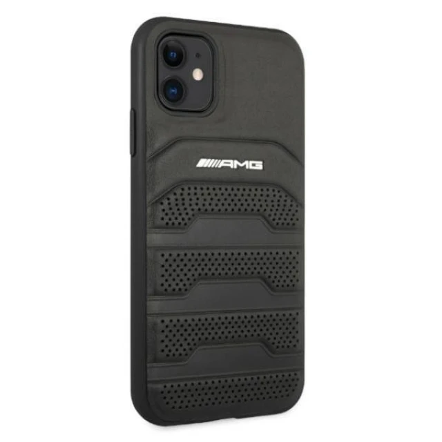 Чохол Mercedes для iPhone 11 Leather Debossed Lines Black (AMHCN61GSEBK)