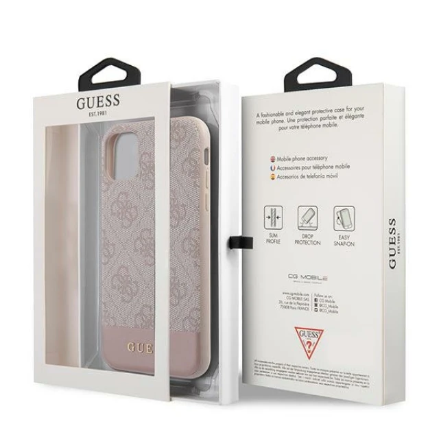 Чохол Guess 4G Stripe Collection для iPhone 11 Pink (GUHCN61G4GLPI)