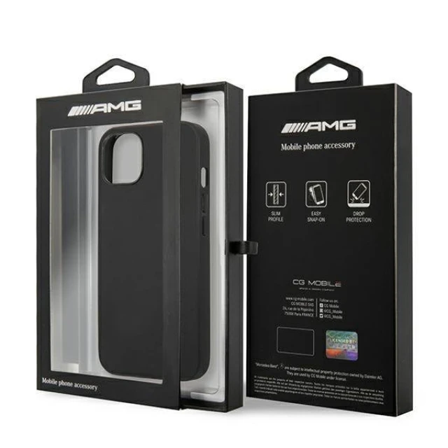Чохол Mercedes для iPhone 13 mini Leather Hot Stamped Black (AMHCP13SDOLBK)