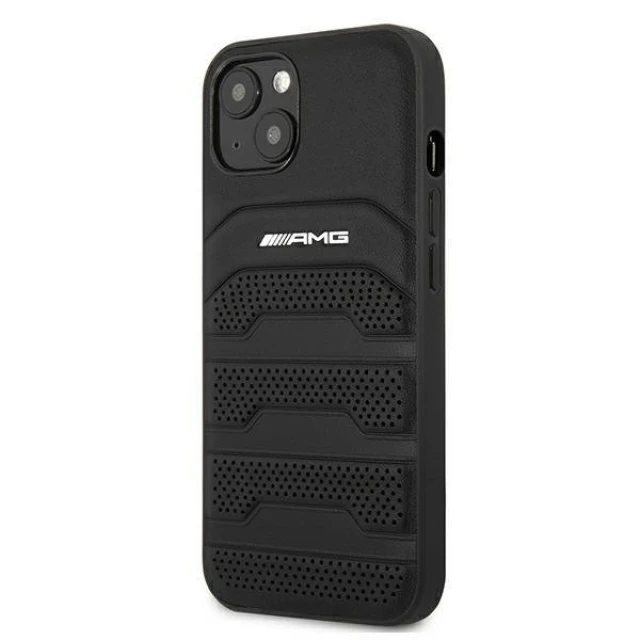 Чохол Mercedes для iPhone 13 mini Leather Debossed Lines Black (AMHCP13SGSEBK)
