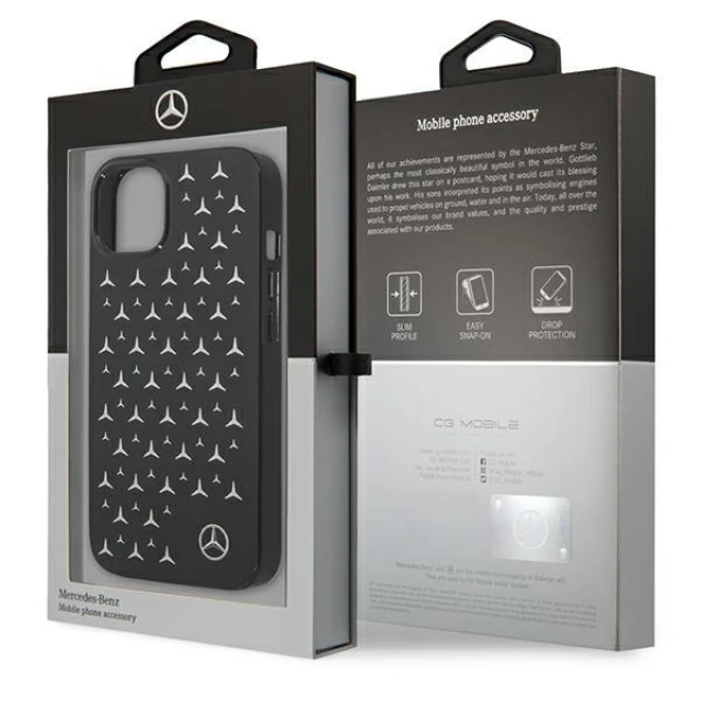 Чохол Mercedes для iPhone 13 mini Silver Stars Pattern Black (MEHCP13SESPBK)