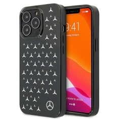 Чохол Mercedes для iPhone 13 | 13 Pro Silver Stars Pattern Black (MEHCP13LESPBK)
