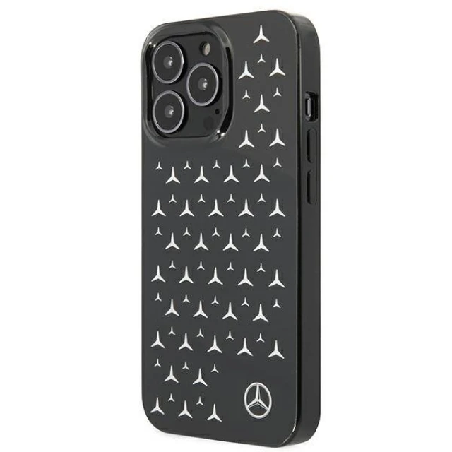 Чохол Mercedes для iPhone 13 | 13 Pro Silver Stars Pattern Black (MEHCP13LESPBK)