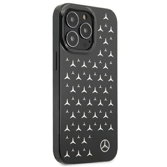 Чохол Mercedes для iPhone 13 | 13 Pro Silver Stars Pattern Black (MEHCP13LESPBK)