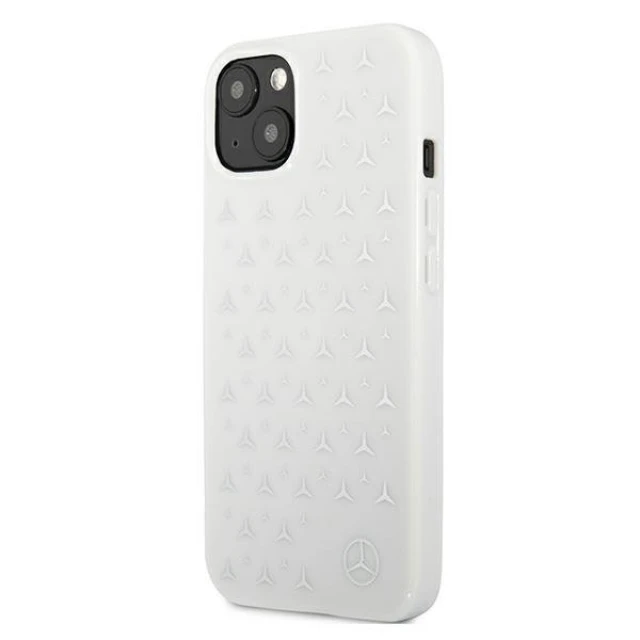 Чохол Mercedes для iPhone 13 Silver Stars Pattern White (MEHCP13MESPWH)