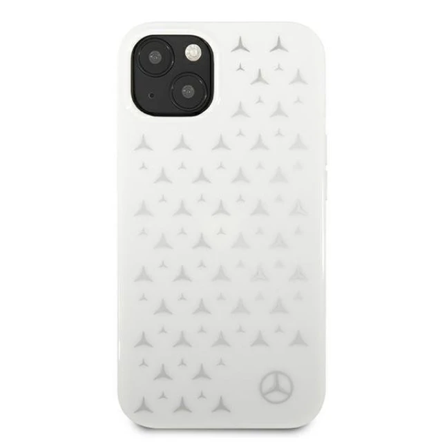 Чохол Mercedes для iPhone 13 Silver Stars Pattern White (MEHCP13MESPWH)
