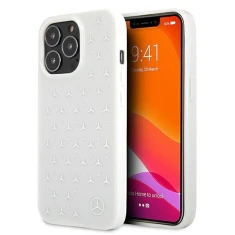 Чохол Mercedes для iPhone 13 Pro Max Silver Stars Pattern White (MEHCP13XESPWH)