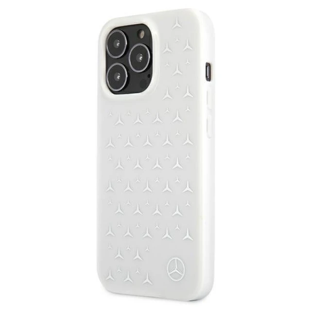 Чохол Mercedes для iPhone 13 Pro Max Silver Stars Pattern White (MEHCP13XESPWH)