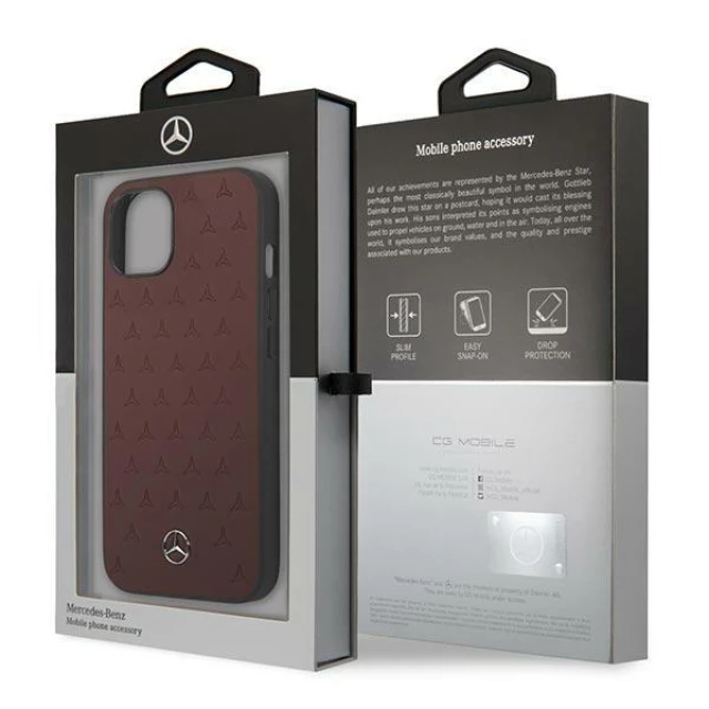 Чохол Mercedes для iPhone 13 mini Leather Stars Pattern Red (MEHCP13SPSQRE)
