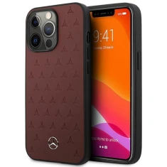 Чохол Mercedes для iPhone 13 | 13 Pro Leather Stars Pattern Red (MEHCP13LPSQRE)