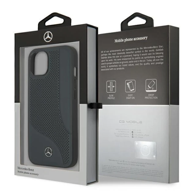Чохол Mercedes для iPhone 13 mini Leather Perforated Area Navy (MEHCP13SCDONA)