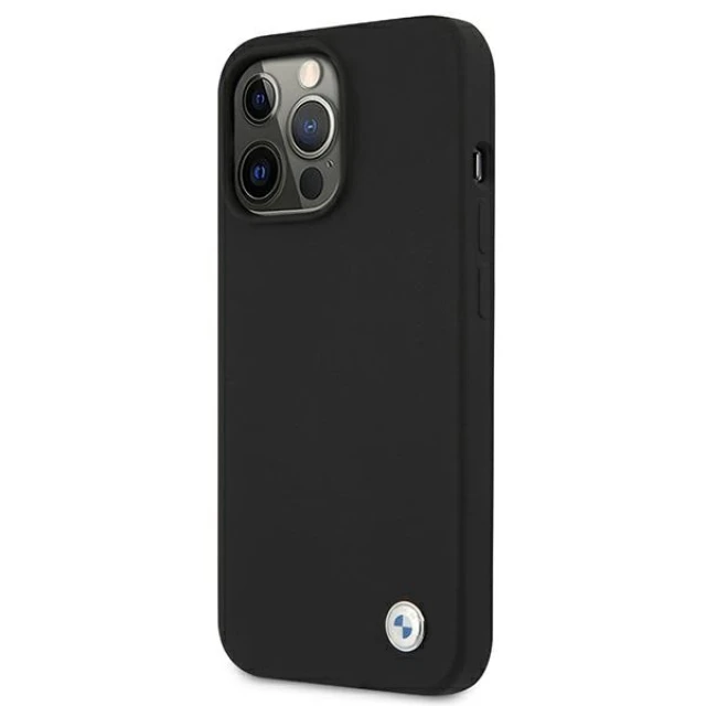 Чохол BMW Silicone Metal Logo для iPhone 13 | 13 Pro Black (BMHCP13LMSILBK)