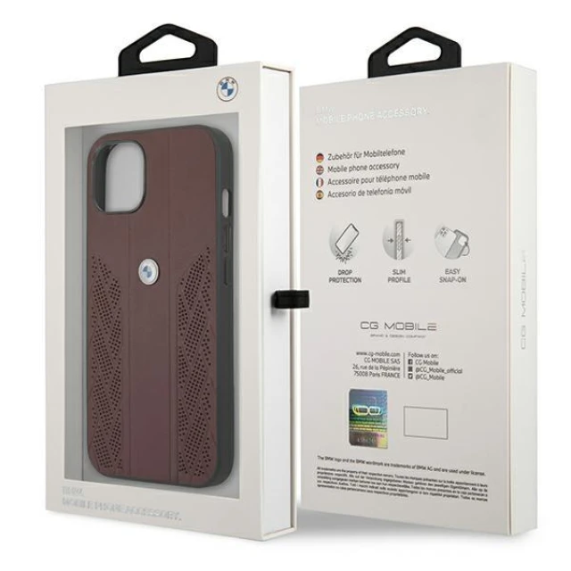 Чохол BMW для iPhone 13 mini Leather Curve Perforate Red (BMHCP13SRSPPR)