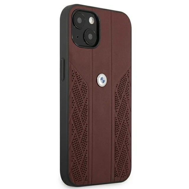 Чехол BMW для iPhone 13 Leather Curve Perforate Red (BMHCP13MRSPPR)