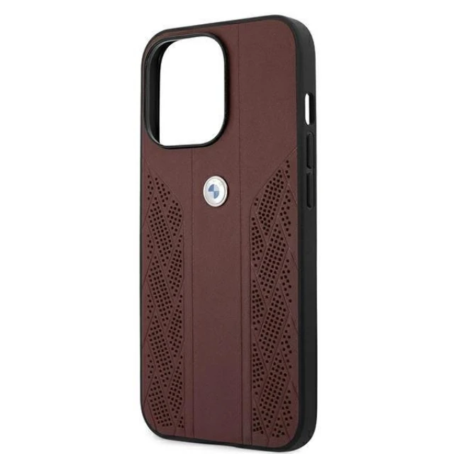 Чохол BMW для iPhone 13 | 13 Pro Leather Curve Perforate Red (BMHCP13LRSPPR)